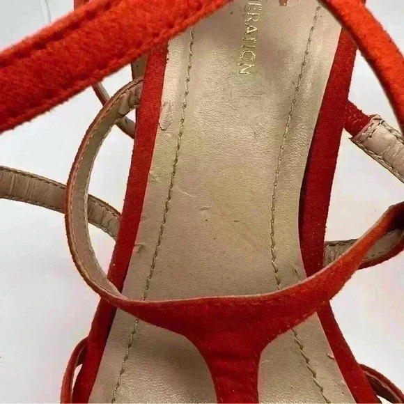 BCBG Generation Orange Suede Strappy Heels Sz 9 - Picture 12 of 15